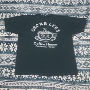 ☕ Vtg 90s Ashtabula 💎 Shirt Oscar Lee's Coffee House 🌎 Harbor Vintage Bula 🔥